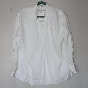 Crown & Ivy White Linen Blend V-Neck Tunic - NWT SMALL